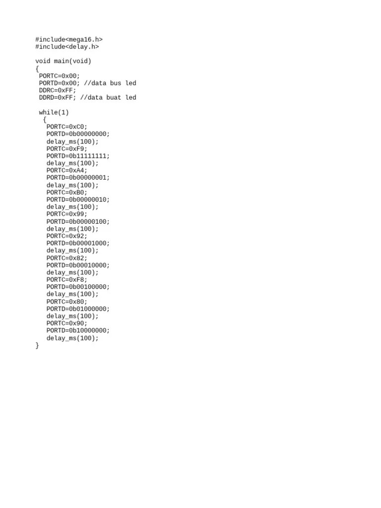 Blinking LEDs on Port C and D of a Microcontroller using C Programming