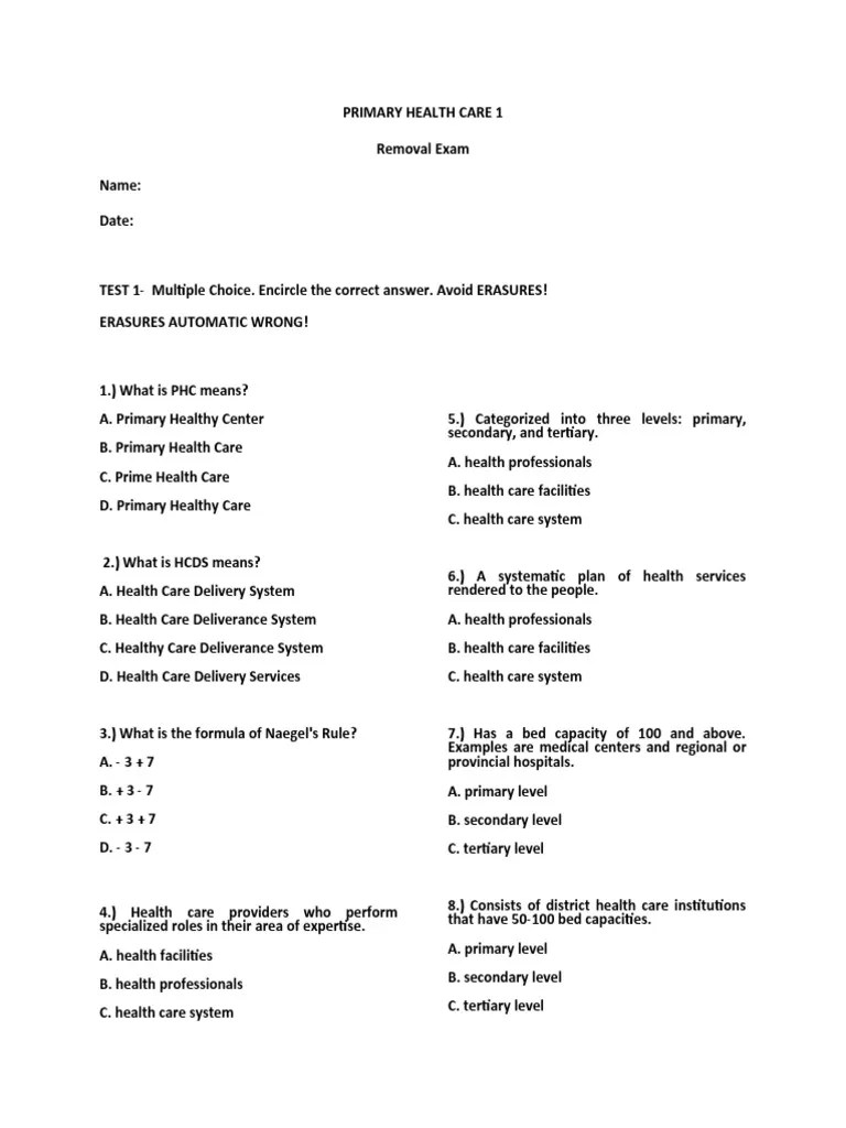 removal exam PDF Health Care Preventive Healthcare