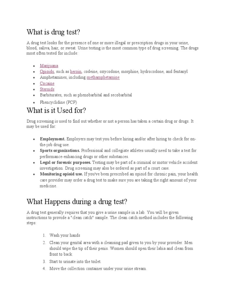 What Is Drug Test PDF Drug Test Cognitive Behavioral Therapy