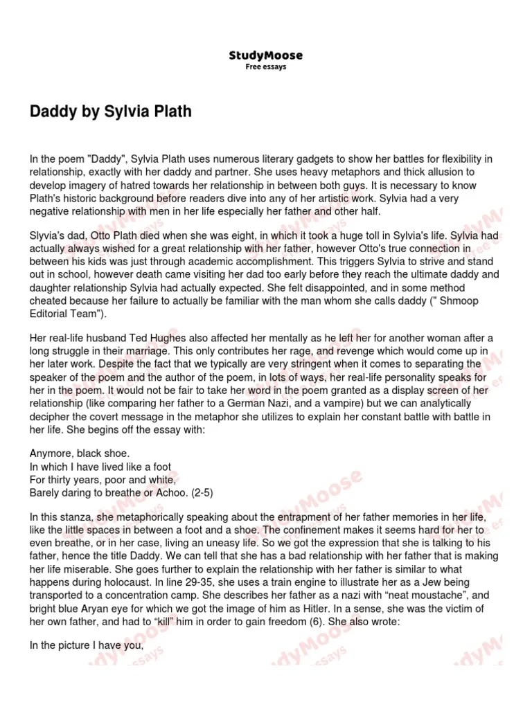 Daddy by Sylvia Plath PDF