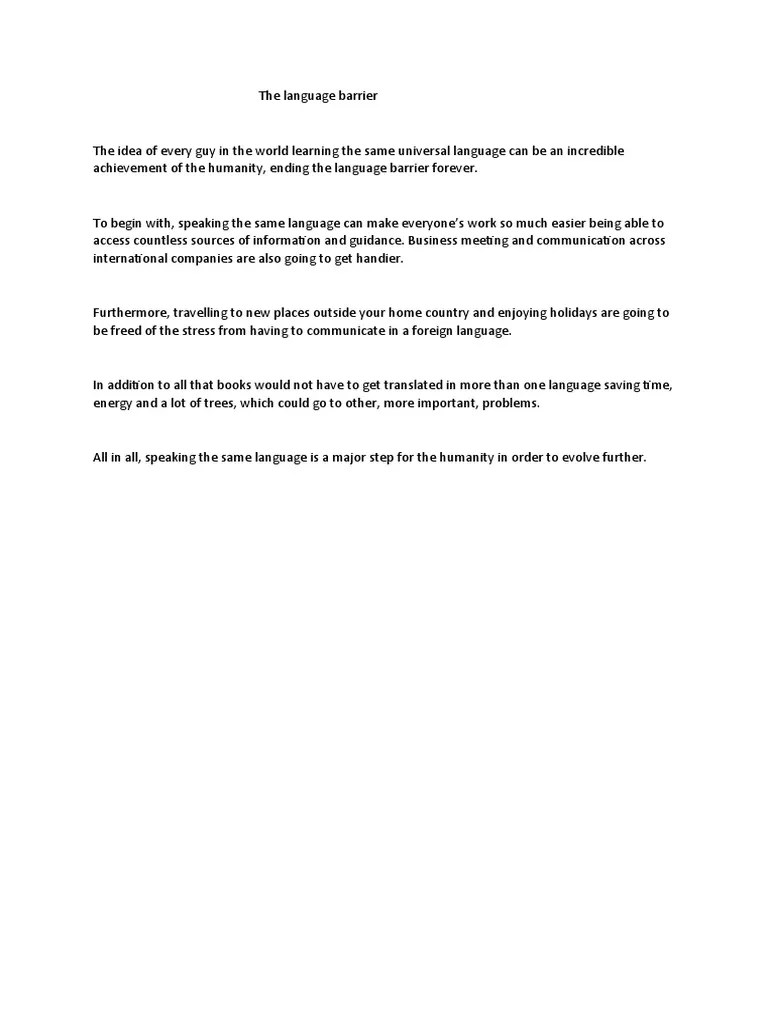The Language Barrier PDF