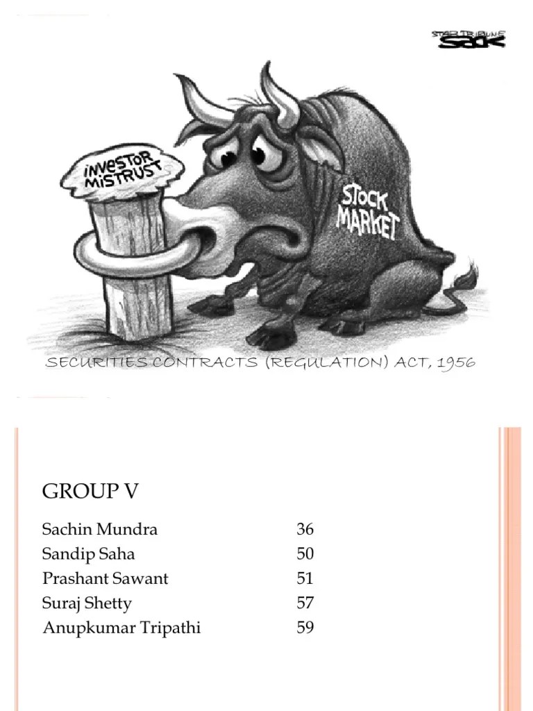 Securities Contracts Regulation Act 1956 Stocks