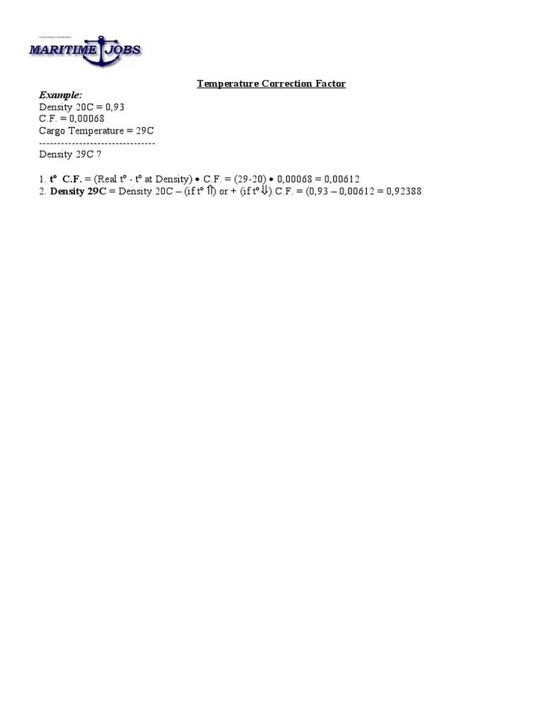 Temperature Correction Factor PDF
