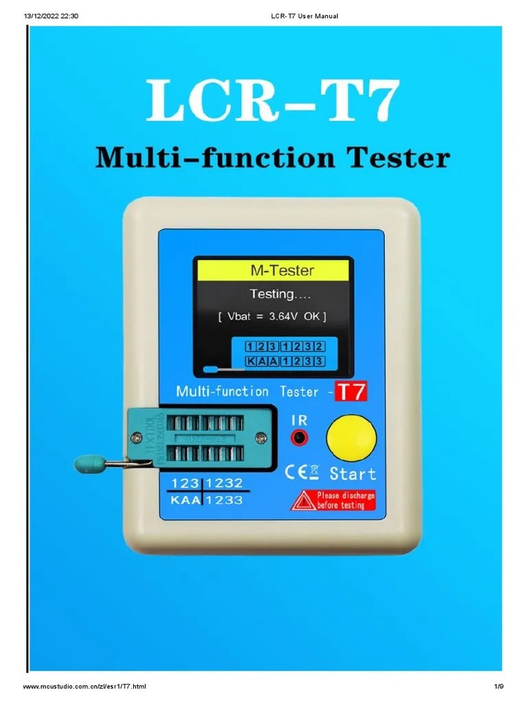 LCR-T7 User Manual | PDF