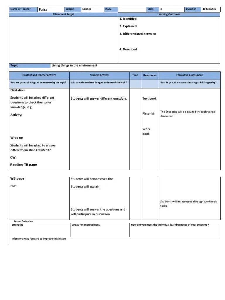 Empty Plan PDF Pedagogy Teaching