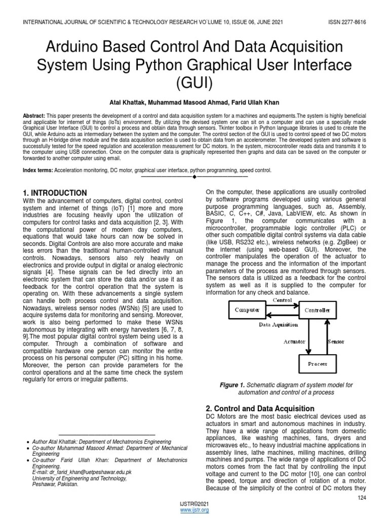 Arduino Based Control and Data Acquisition System Using Python