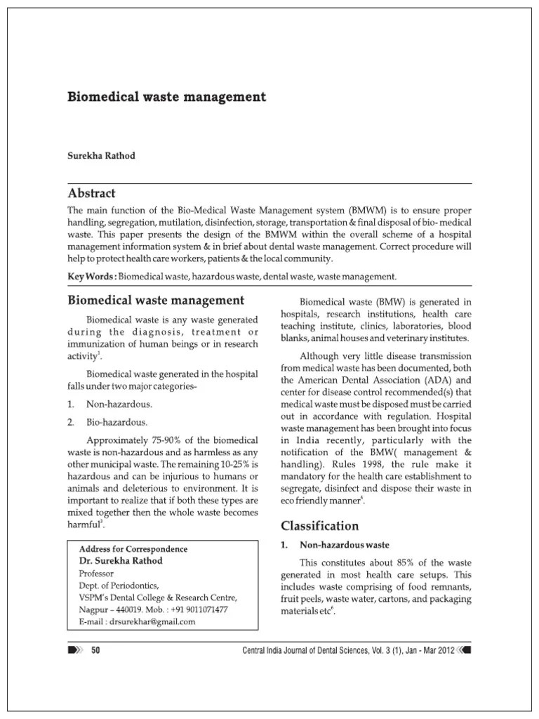 Biomedical Waste Management PDF