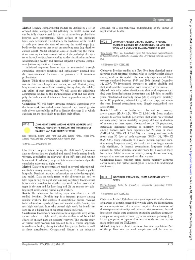 Long Night Shifts Among Health Workers and Physical and Mental Health