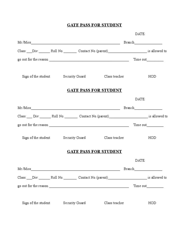 Gate pass