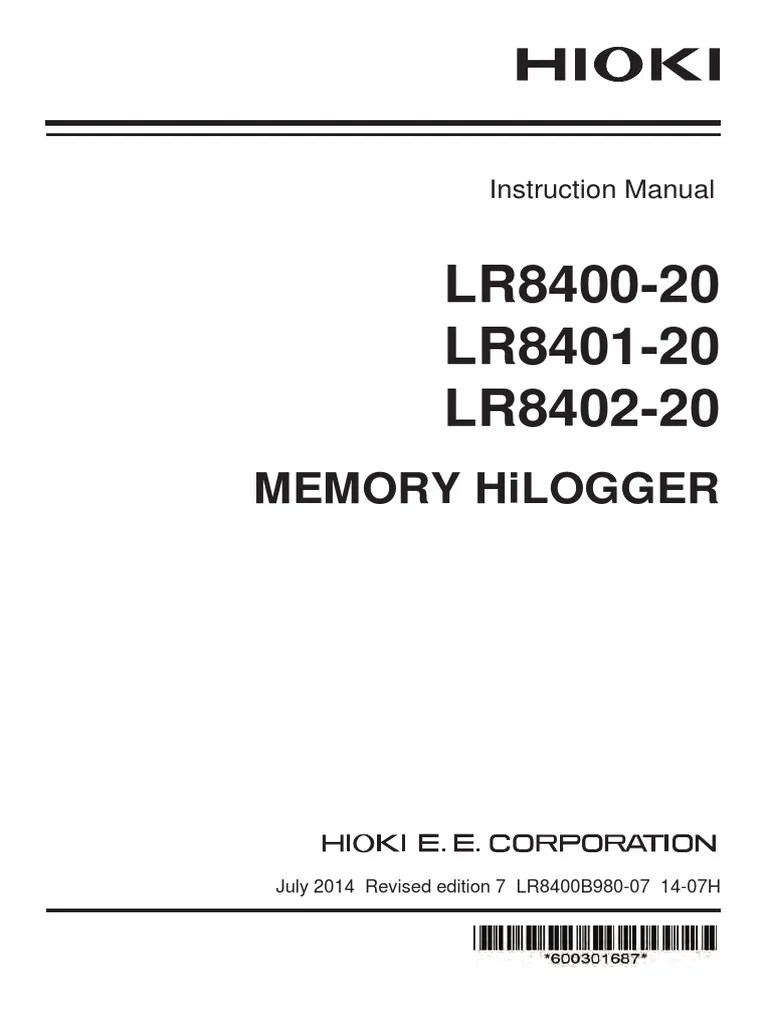 Manual Completo HIOKI LR8400 PDF Usb Flash Drive File Transfer Protocol