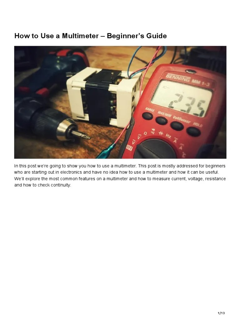 How To Use A Multimeter Beginners Guide | PDF | Resistor | Series And