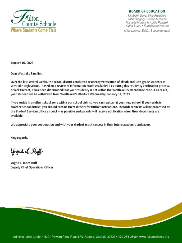 Westlake Withdrawal Letter Pdf