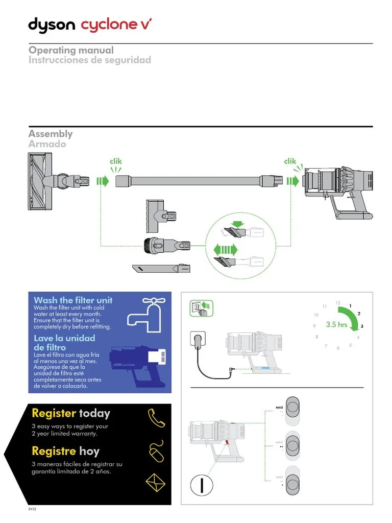 Dyson Cyclone V10 Total Clean + (Iron) - User Manual (Original File