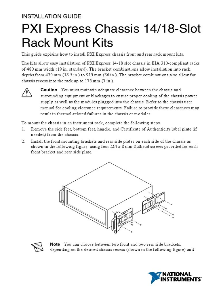 PXI Express Chassis 14/18Slot Rack Mount Kits Installation Guide