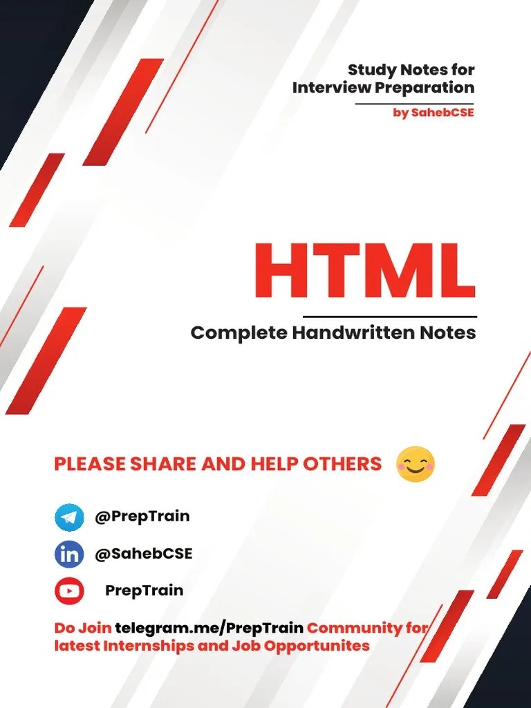 HTML Notes PDF