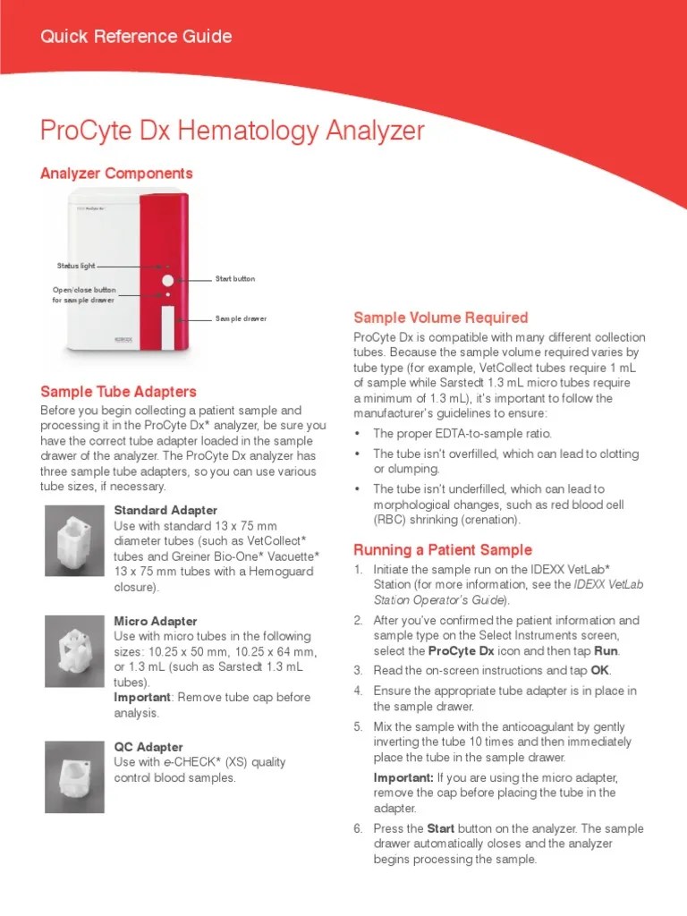 Procyte DX Quick Ref Guide en | PDF | Bleach | Chemistry