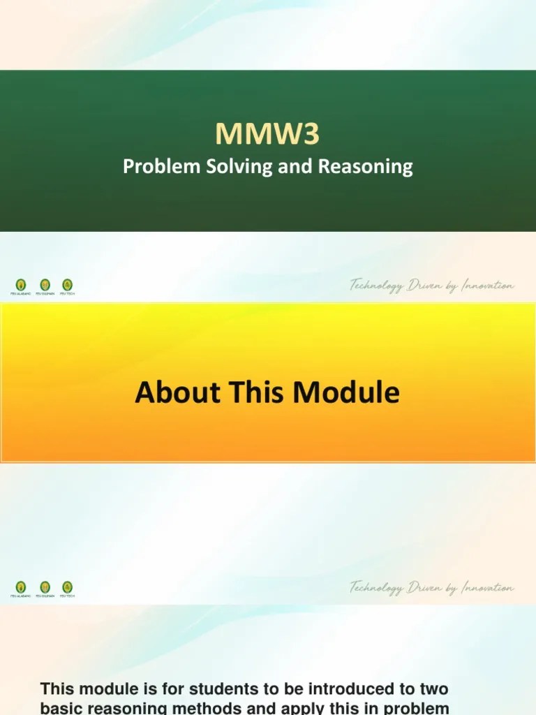 (M3MAIN) Problem Solving and Reasoning PDF Inductive Reasoning