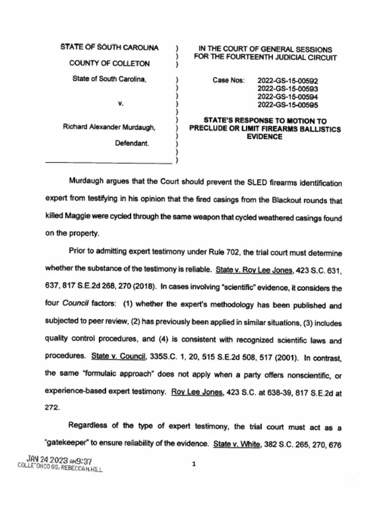 Murdaugh Murder Trial Witness List PDF