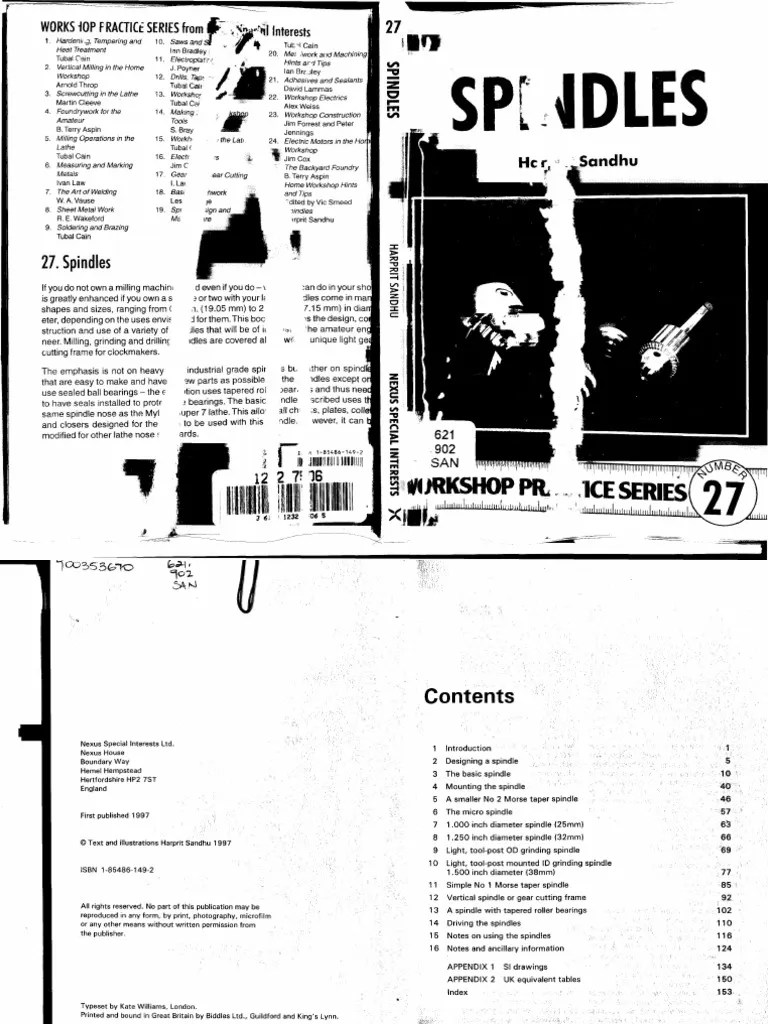 Spindles Practice Series) PDF Machining Machines