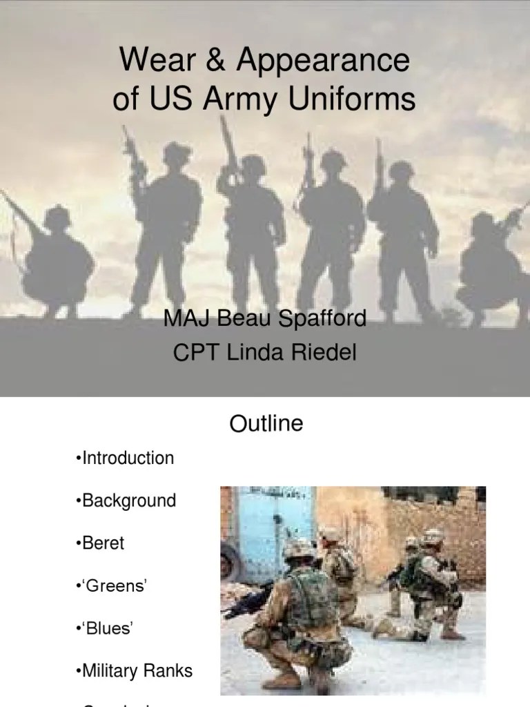 Military Uniform Wear and Appearance PDF