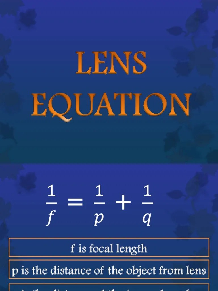 Lens Equation PDF