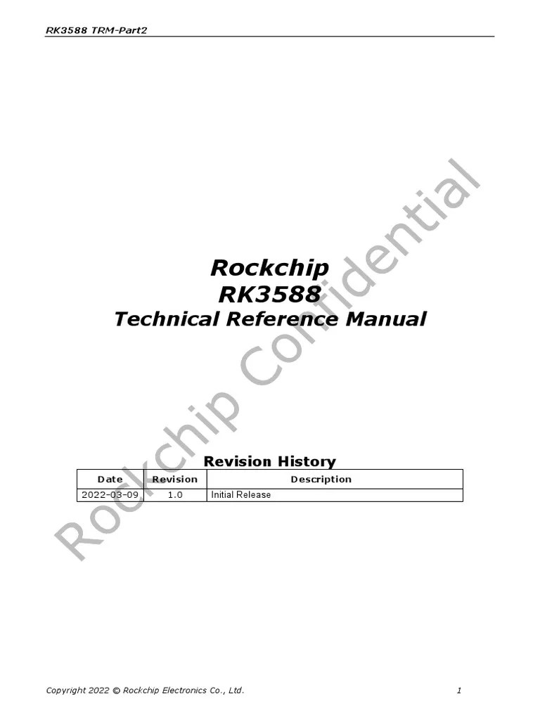 Rockchip RK3588 TRM V1.0Part2 20220309 PDF Hdmi Computing