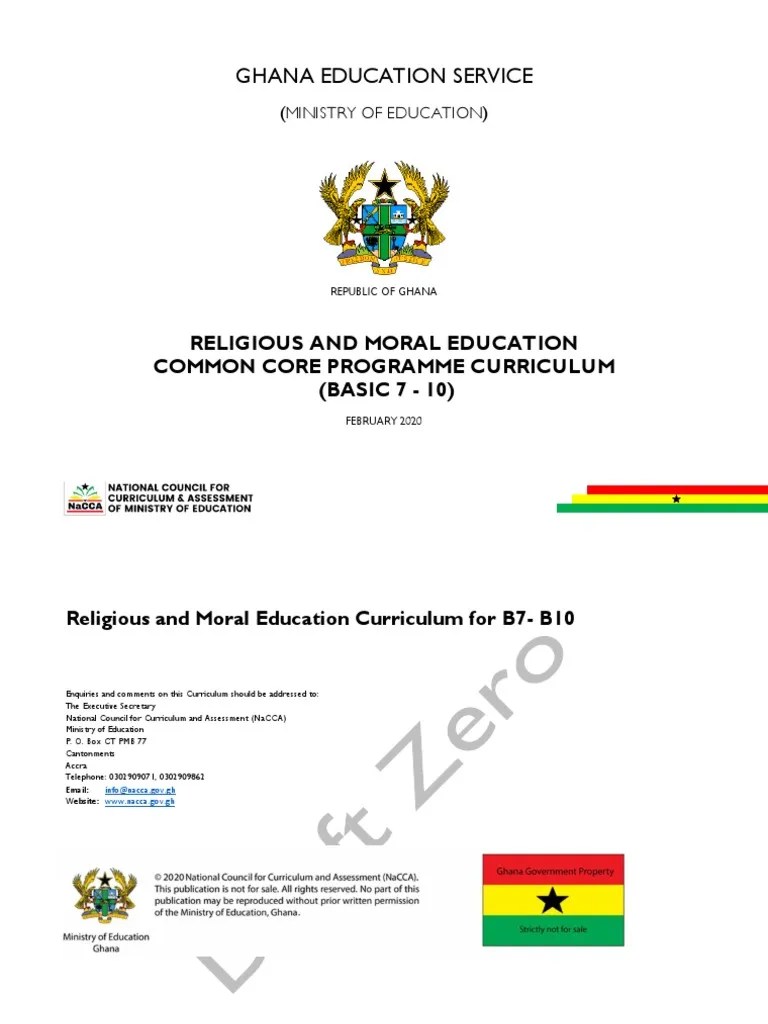 Ges New Jhs Syllabus Religious and Moral Education CCP Curriculum PDF