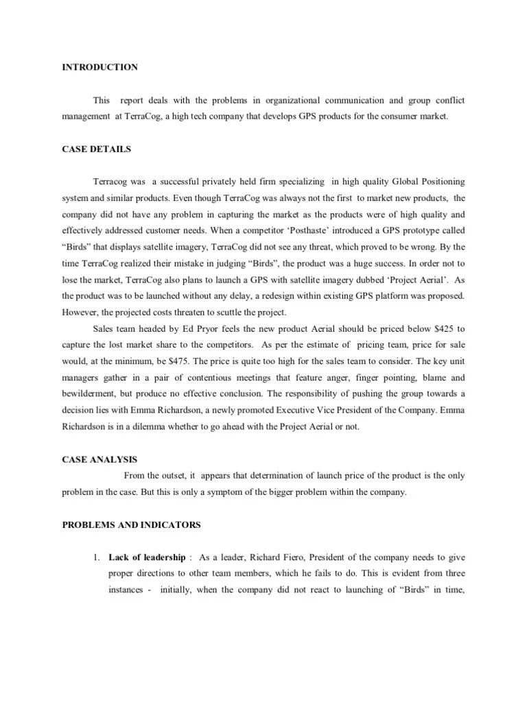 TerraCog Case Study Global Positioning System Competition