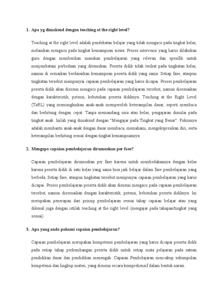 Apa Yg Dimaksud Dengan Teaching at The Right Level PDF