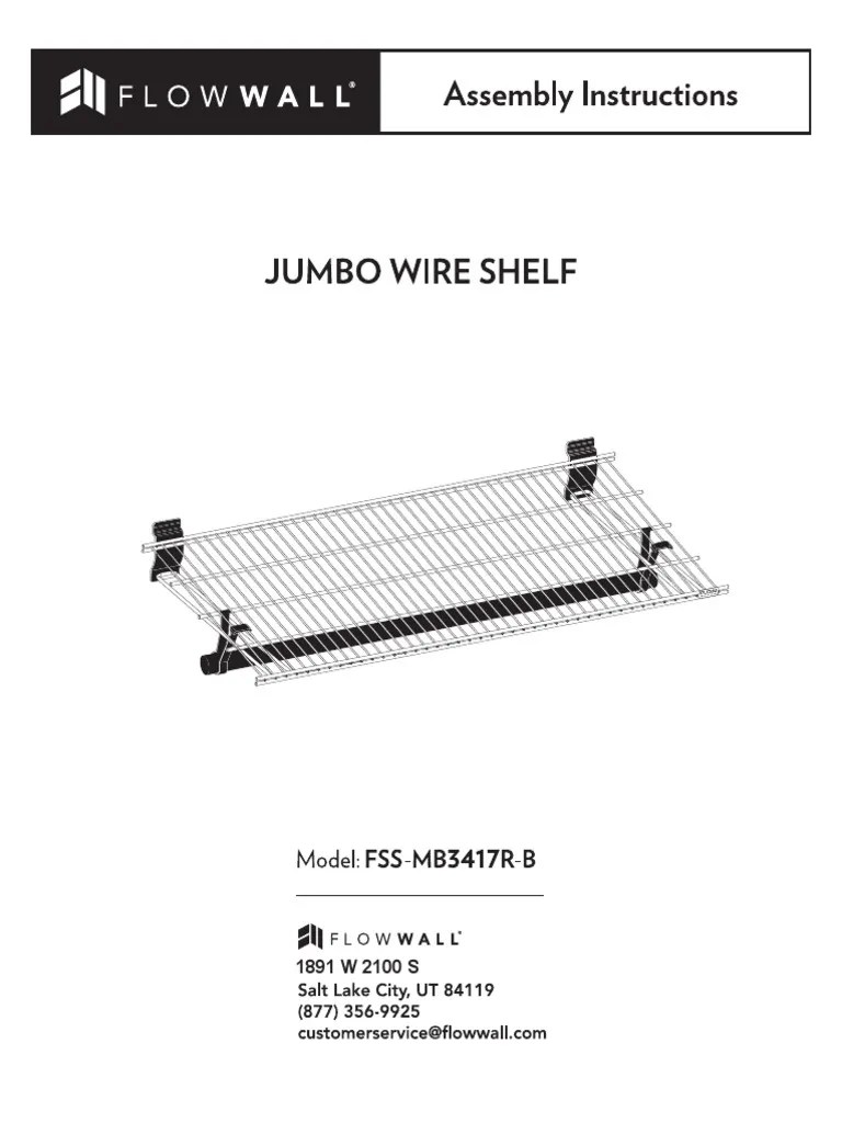 Jumbo Wire Shelf Assembly Instructions PDF