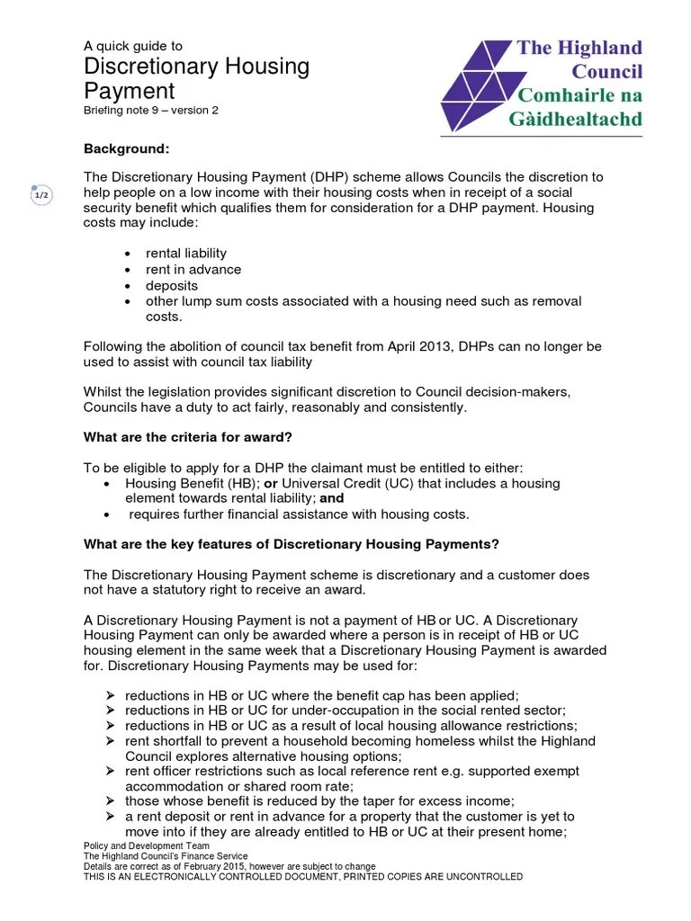 A Quick Guide To Discretionary Housing Payment v2 PDF