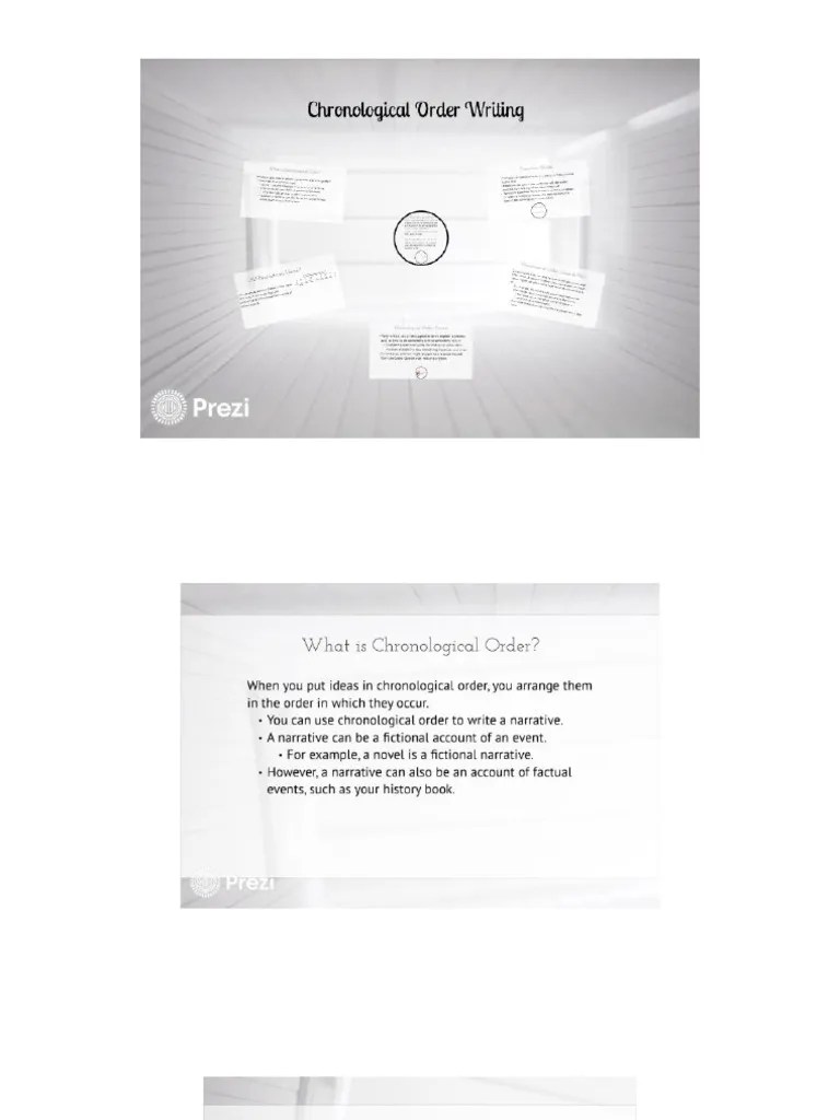 Chronological Order Pdf