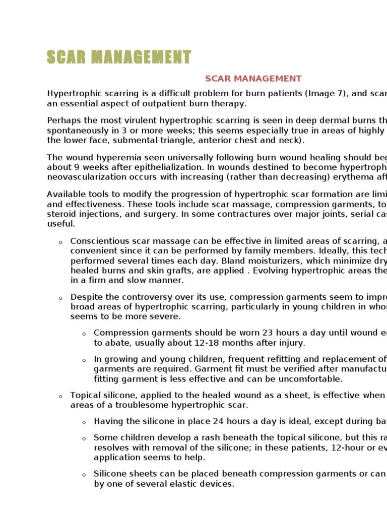 Scar Management PDF Scar Wound