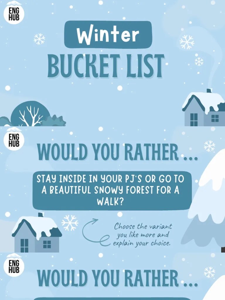 A2B1 Winter Bucket Lists TV PDF Verb Syntax