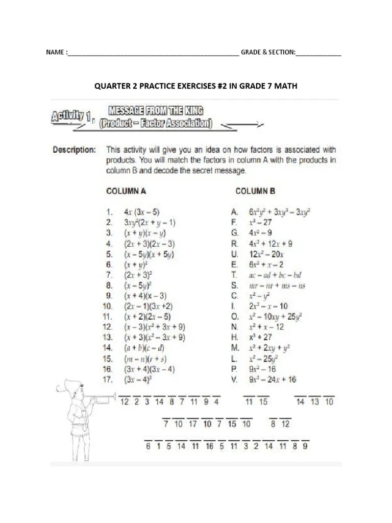Quarter 2 Practice Exercises 2 in Grade 7 Math PDF