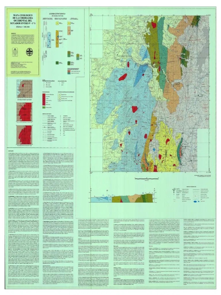 Mapa Geológico Cordillera Occidental Del Ecuador Entre 0°1°S Escala