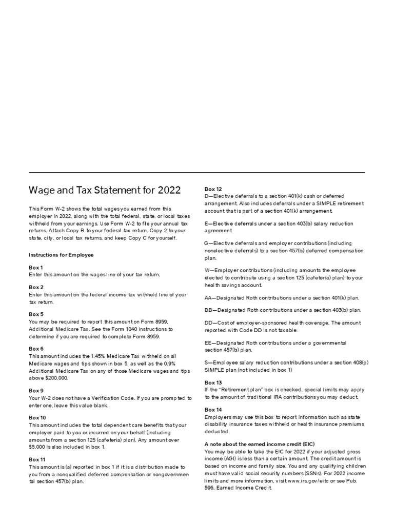 Square 2022 W2 PDF 401(K) Irs Tax Forms