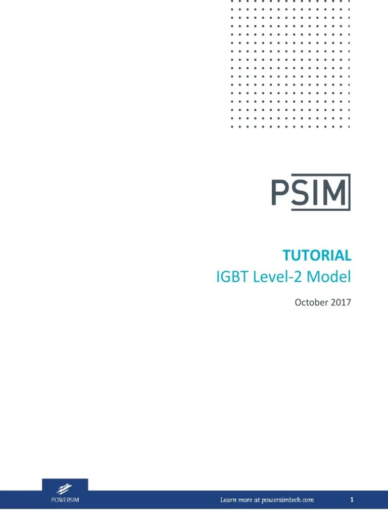 Tutorial IGBT Level 2 Model PDF Electrical Resistance And Conductance Diode