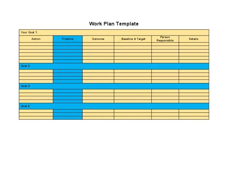Work Plan Template 30 PDF