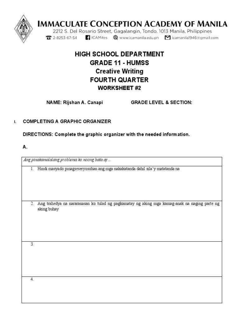Worksheet 2 in CW | PDF