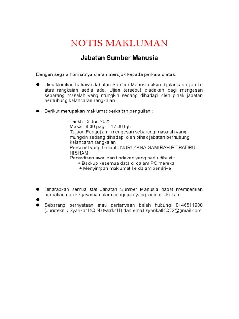 Notis Makluman PDF