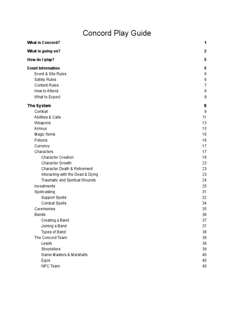 Concord Play Guide V3.51 | PDF | Armour