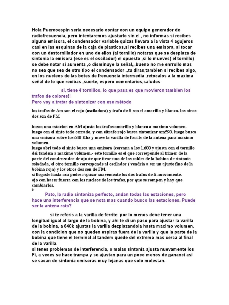 Calibrar Radio Am | PDF | Radio | Transformador