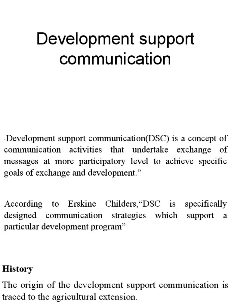 Development Support Communication PDF Communication Innovation