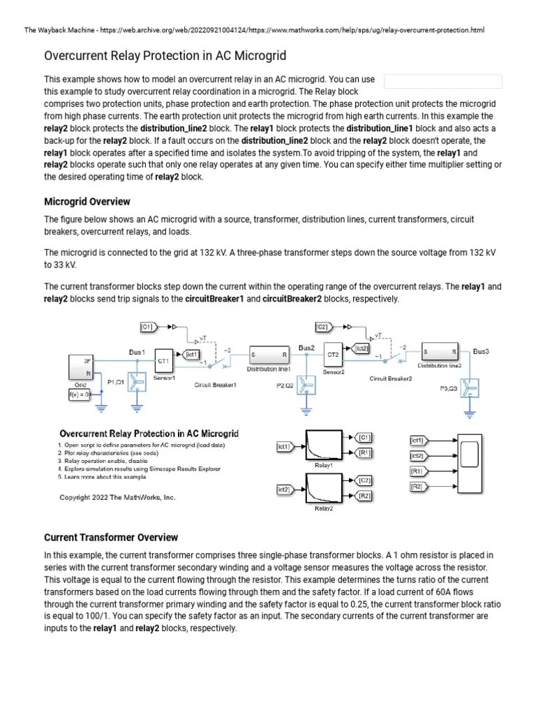 Overcurrent Relay Protection in AC Microgrid MATLAB & Simulink PDF