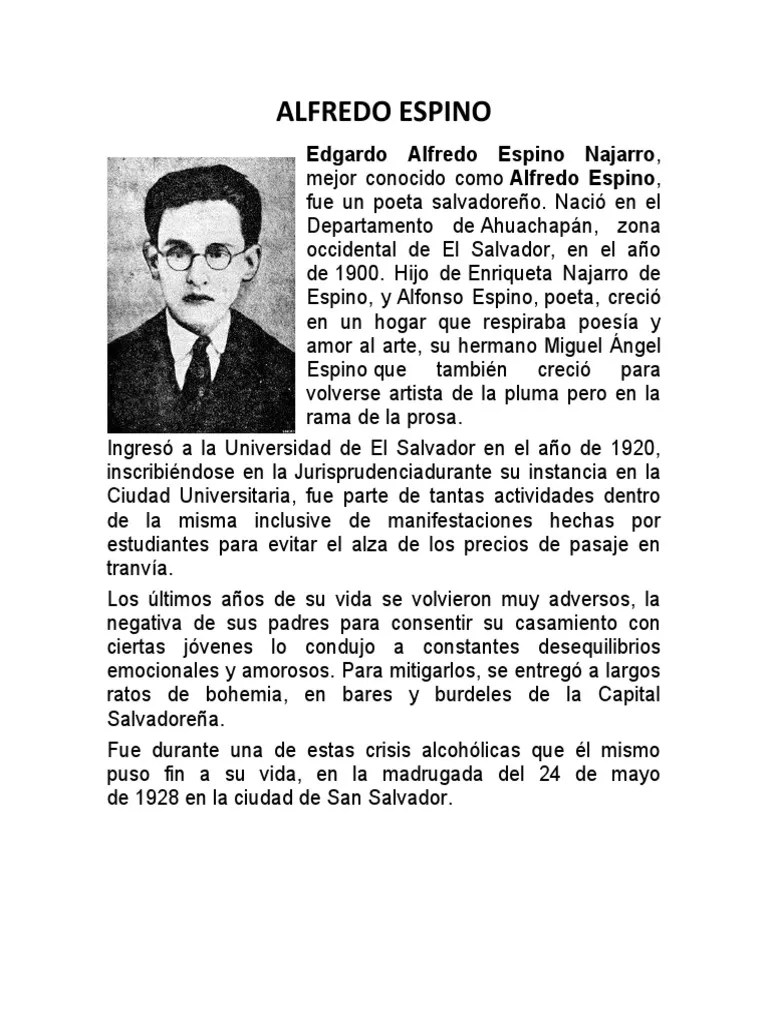 Alfredo Espino Un poeta salvadoreño y su trágica vida PDF