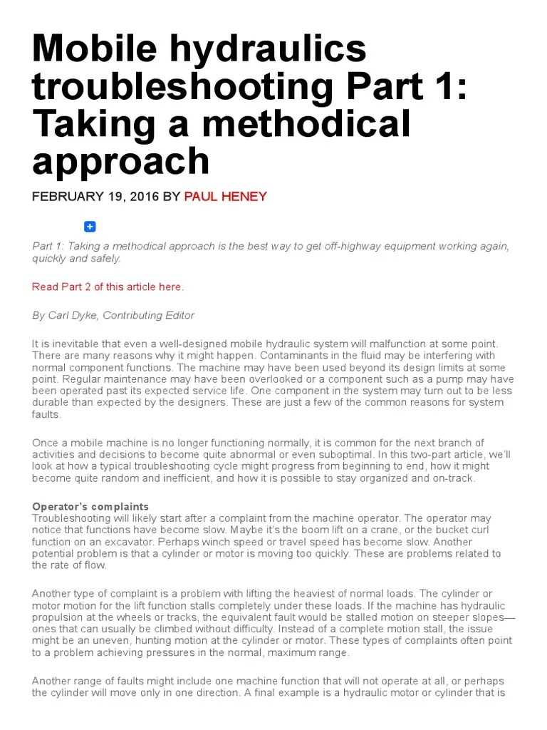 Mobile Hydraulics Troubleshooting PDF Valve Pump