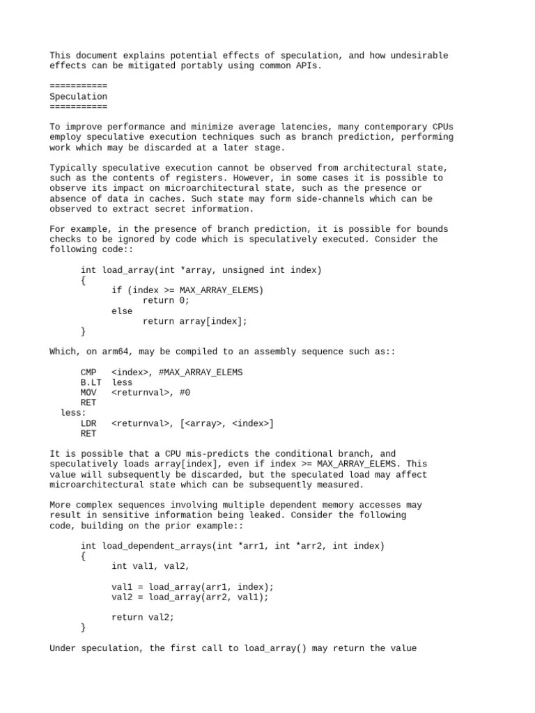 Speculation PDF Central Processing Unit Computer Science