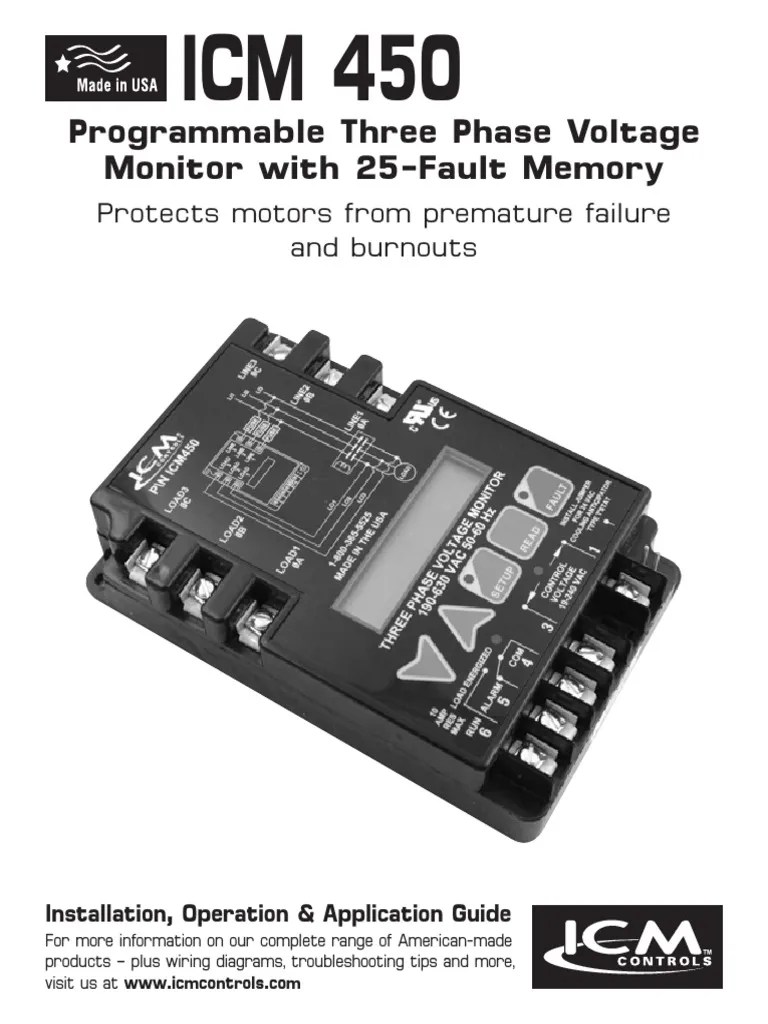 ICM450 Phase Monitor | PDF | Switch | Alternating Current