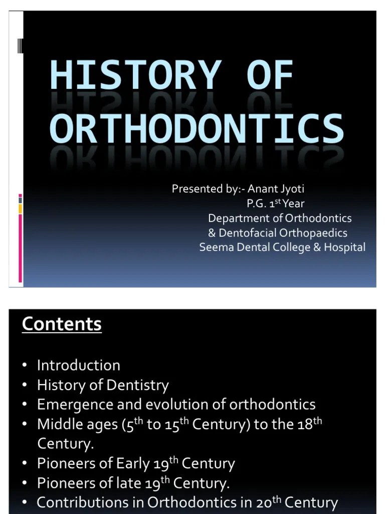 History of Orthodontics Pp Orthodontics Dentistry